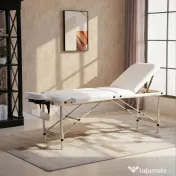Homcom Masa Masaj Profesionala – Aluminiu Pliabila 215×60 cm Alb 