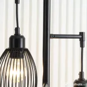 HOMCOM Lampadar Industrial cu 3 Abajururi și Intensitate Regulabilă, 30x30x170.5 cm, Negru | Aosom Romania 