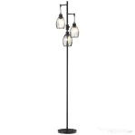 HOMCOM Lampadar Industrial cu 3 Abajururi și Intensitate Regulabilă, 30x30x170.5 cm, Negru