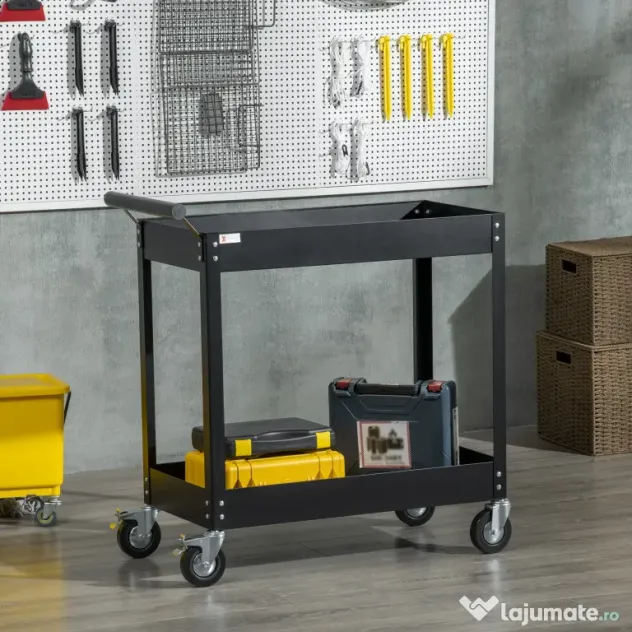 Durhand Carucior Scule Rulant – Otel 150 kg, cu Roti pentru Garaj