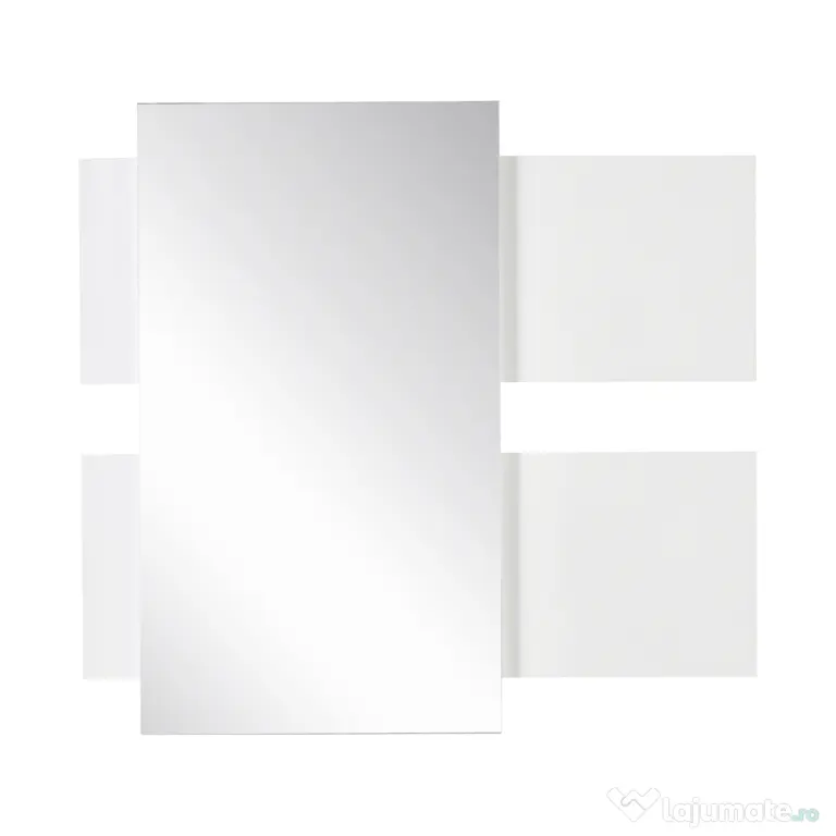 HOMCOM Set Mobilier pentru Hol cu Oglindă și Sertar, Design Modern din Lemn, Oglindă de Perete 40x70cm, Alb și Lemn Natural | Aosom Romania