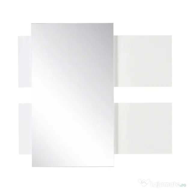 HOMCOM Set Mobilier pentru Hol cu Oglindă și Sertar, Design Modern din Lemn, Oglindă de Perete 40x70cm, Alb și Lemn Natural | Aosom Romania