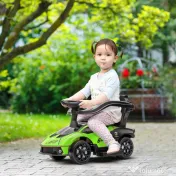 Aiyaplay Masinuta Copii 2‑in‑1 – Lamborghini Verde cu Volan & Claxon 
