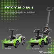 Aiyaplay Masinuta Copii 2‑in‑1 – Lamborghini Verde cu Volan & Claxon 