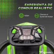 Aiyaplay Masinuta Copii 2‑in‑1 – Lamborghini Verde cu Volan & Claxon 