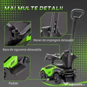 Aiyaplay Masinuta Copii 2‑in‑1 – Lamborghini Verde cu Volan & Claxon 