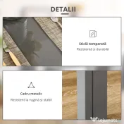 Homcom Set Pranz 5 piese: Masa si 4 Scaune Gri pentru Bucatarie 