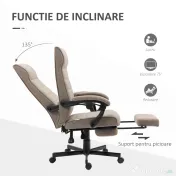 Vinsetto Scaun Birou – Rabatabil, Spatar inalt & Reglabil, Maro 
