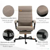 Vinsetto Scaun Birou – Rabatabil, Spatar inalt & Reglabil, Maro 