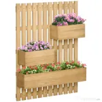 Jardiniera Lemn Exterior – Verticala cu 3 Ghivece Detasabile