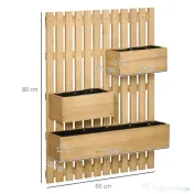 Jardiniera Lemn Exterior – Verticala cu 3 Ghivece Detasabile