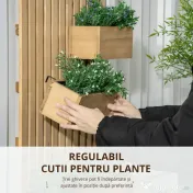 Jardiniera Lemn Exterior – Verticala cu 3 Ghivece Detasabile