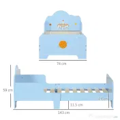 ZONEKIZ Pat pentru Copii cu Decor Spațial, Pătuț pentru Copii cu Vârsta 3-6 Ani, 143x74x59 cm, Albastru Deschis | Aosom Romania