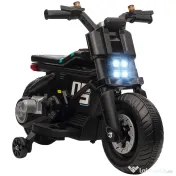 HOMCOM Motocicleta electrica cu roti de antrenament, jucarie in aer liber pentru 3-5 ani - negru 