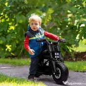 HOMCOM Motocicleta electrica cu roti de antrenament, jucarie in aer liber pentru 3-5 ani - negru 