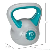 SportNow Kettlebell 10kg – PU cu Nisip, Baza Stabila & Maner Ergonomic 