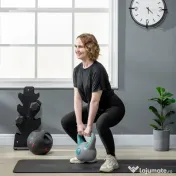 SportNow Kettlebell 10kg – PU cu Nisip, Baza Stabila & Maner Ergonomic 