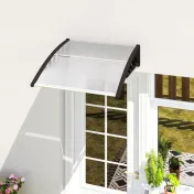 Outsunny Acoperiș de Exterior din Policarbonat pentru Uși și Ferestre, 103x96.5x27cm, Transparentă 