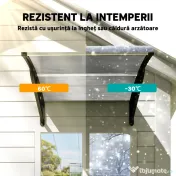 Outsunny Acoperiș de Exterior din Policarbonat pentru Uși și Ferestre, 103x96.5x27cm, Transparentă 