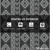Outsunny Covor Exterior 1,8×2,75 m – Reversibil & Impermeabil, Plastic Paie 