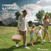Outsunny Covor Exterior 1,8×2,75 m – Reversibil & Impermeabil, Plastic Paie 