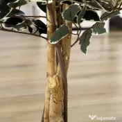 HOMCOM Ficus artificial in ghiveci cu 702 frunze multicolore, Plante artificiale pentru interior si exterior, pentru decorarea casei, biroului, camerei de zi, 130 cm 