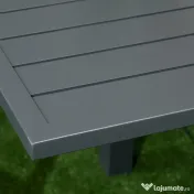 Outsunny Set de gradina din aluminiu, 7 bucati cu masa extensibila si 6 scaune, gri | Aosom Romania