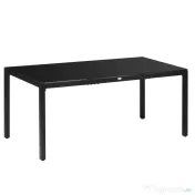 Masa pentru exterior Outsunny cu 8 locuri cu blat din sticla securizata, negru | Aosom Romania 