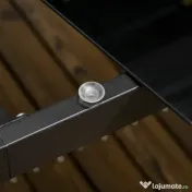 Masa pentru exterior Outsunny cu 8 locuri cu blat din sticla securizata, negru | Aosom Romania 