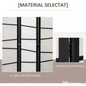 HOMCOM Separator de camera cu 3 panouri, ecrane de confidentialitate pliabile portabile din lemn de interior | Aosom Romania