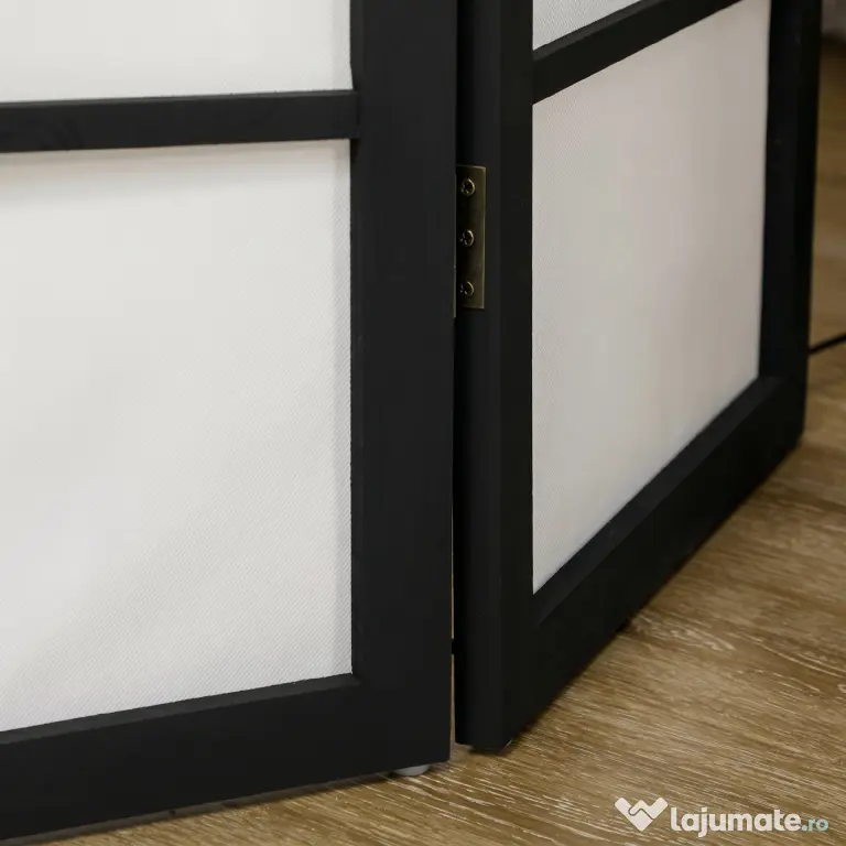 HOMCOM Separator de camera cu 3 panouri, ecrane de confidentialitate pliabile portabile din lemn de interior | Aosom Romania