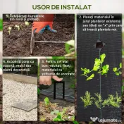 Outsunny Folie pentru Mulcire 60g/m², Respirabilă și Anti-UV din Polipropilena, 100x2 m, Negru 