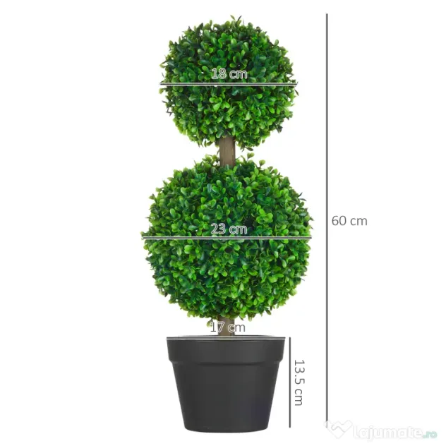 Homcom Buxus Artificial Sferic – Ghiveci Decor Interior & Exterior