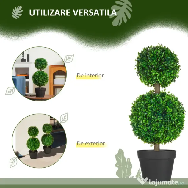 Homcom Buxus Artificial Sferic – Ghiveci Decor Interior & Exterior