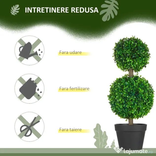 Homcom Buxus Artificial Sferic – Ghiveci Decor Interior & Exterior