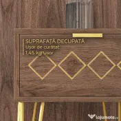 HOMCOM Noptiere Moderne Set 2 Bucati din PAL si Otel cu Sertar, 39.5x41x49 cm, Maro | Aosom Romania
