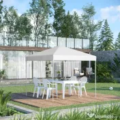 Outsunny Pavilion Pop Up Rezistent la Apă 2.45x2.45m cu Frânghii și Cuie din Oțel, Material Oxford, Albastru | Aosom Romania 