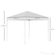 Outsunny Pavilion Pop Up Rezistent la Apă 2.45x2.45m cu Frânghii și Cuie din Oțel, Material Oxford, Albastru | Aosom Romania 