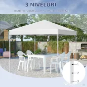 Outsunny Pavilion Pop Up Rezistent la Apă 2.45x2.45m cu Frânghii și Cuie din Oțel, Material Oxford, Albastru | Aosom Romania 