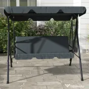Outsunny Leagăn de Grădină cu 3 Locuri cu Copertină și Cadru din Oțel și Poliester, 172x110x153 cm, Gri 