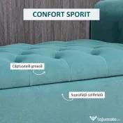 HOMCOM Bancă de Depozitare din Țesătură tip Catifea cu Spațiu Ascuns, Bej | Aosom Romania 