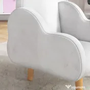 ZONEKIZ Fotoliu pentru copii cu brațe în formă de nor, cu picioare înclinate și material textil, 46 x 51 x 55 cm, alb | Aosom Romania 