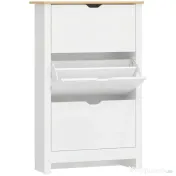 HOMCOM Dulap Slim pentru 18 Pantofi, 3 Sertare cu 2 Rafturi Reglabile Alb | Aosom Romania