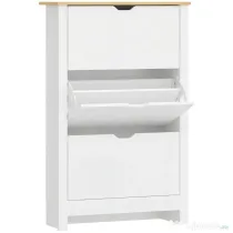 HOMCOM Dulap Slim pentru 18 Pantofi, 3 Sertare cu 2 Rafturi Reglabile Alb | Aosom Romania