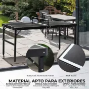 SPORTNOW Masă de Ping Pong Pliabilă cu Mâner pentru Transport, din Aluminiu și Lemn, 152x76x72 cm, Negru 