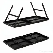 SPORTNOW Masă de Ping Pong Pliabilă cu Mâner pentru Transport, din Aluminiu și Lemn, 152x76x72 cm, Negru 