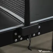 SPORTNOW Masă de Ping Pong Pliabilă cu Mâner pentru Transport, din Aluminiu și Lemn, 152x76x72 cm, Negru 