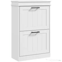 HOMCOM Dulap pentru Pantofi Spațios cu 2 Sertare Rabatabile pentru 10 Perechi de Pantofi, 54x24x82,5 cm, Alb | Aosom Romania