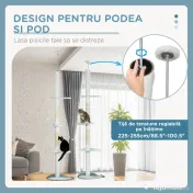 PawHut Arbore de Zgâriat pentru Pisici, 55x38x225-255 cm, Alb | Aosom Romania 