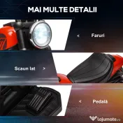 HOMCOM Motocicleta Electrica pentru Copii 18-36 Luni, cu Roti Suplimentare si Far, din PP si Metal ,Rosu si Negru | Aosom Romania 